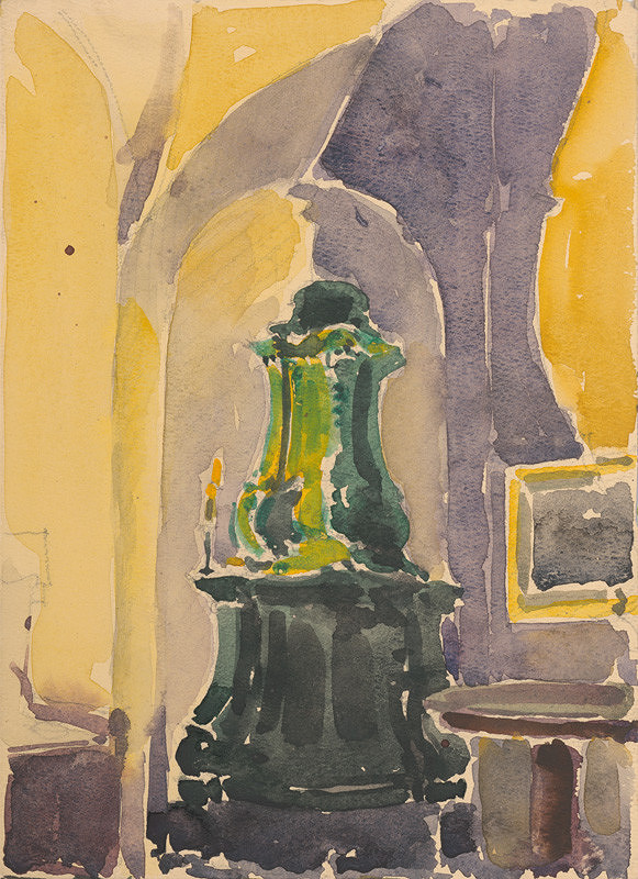 Franz Wimmer – Zo súboru akvarelov z obdobia 1916-1919. Rohové kachle v interiéri. 