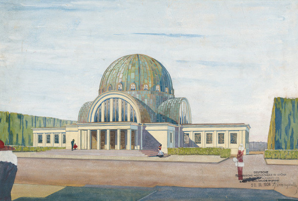 Michal Maximilián Scheer – Návrh krematória. Perspektívny pohľad 