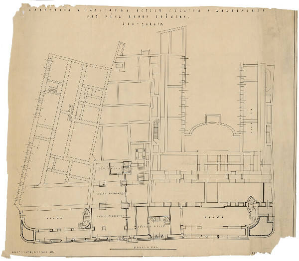Milan Michal Harminc – Hotel Carlton-Savoy v Bratislave. Pohľad. M 1:50. 