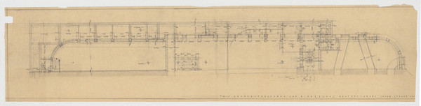 Milan Michal Harminc – Hotel Carlton-Savoy v Bratislave. Pôdorys suterénu terasy. M 1:50. 