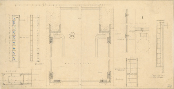 Michal Maximilián Scheer – Dom p. Grossmanna v Žiline. Detaily reklamného svietidla. M 1:20. 