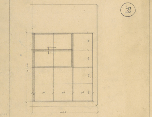 Michal Maximilián Scheer – Dom p. Grossmanna v Žiline. Skice interiérov a detailov. Detail dverí 