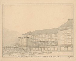 Emil Belluš – Hotel na Klárove v Prahe. Perspektíva. 