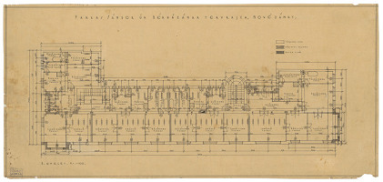 Emil Belluš – Nájomné domy Šándora Farkaša v Nových Zámkoch. Pôdorys 2. poschodia. M 1:100. 