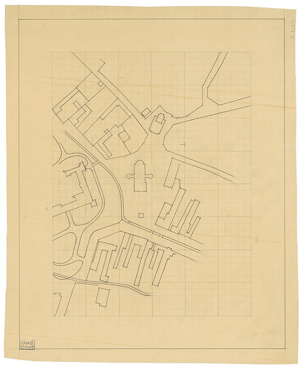 Emil Belluš – Ľudová a meštianska škola v Stupave. Situácia. 