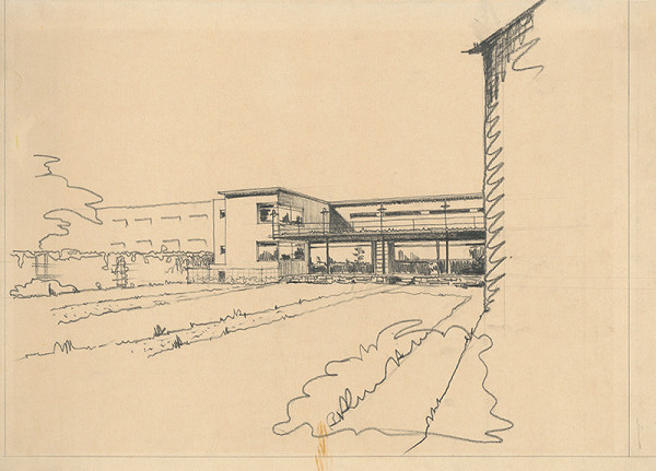 Michal Maximilián Scheer – Rodinný dom Ing. Štefana Šimoru v Žiline. Perspektívny pohľad zo záhrady.  