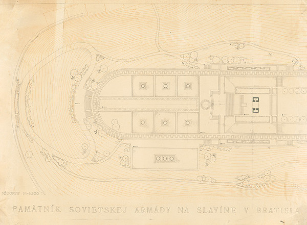 Emil Belluš – Pamätník padlých hrdinov na Slavíne v Bratislave. Pôdorys. 