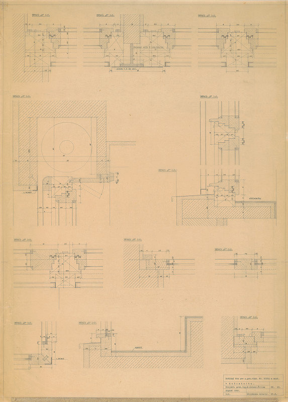 Michal Maximilián Scheer – Rodinný dom generálneho riaditeľa Fr. Kouta v Ružomberku. Stolárske detaily. M 1:2 
