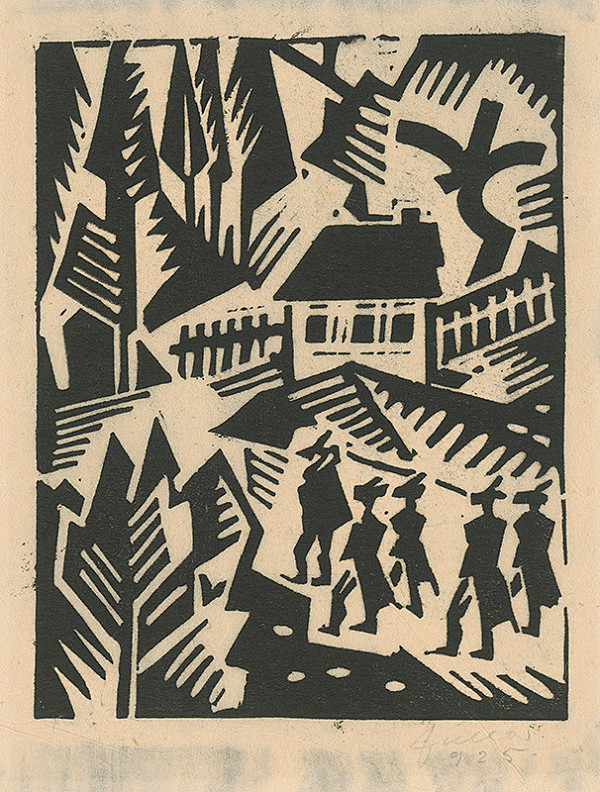 Ľudovít Fulla – Hajdúci pred krčmou 