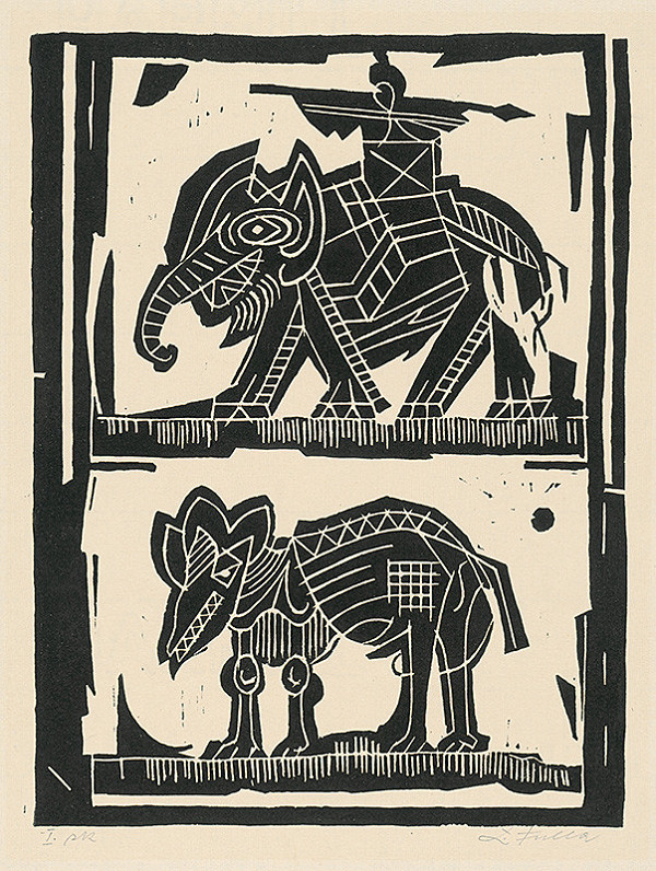 Ľudovít Fulla – Elephant and Tapir 