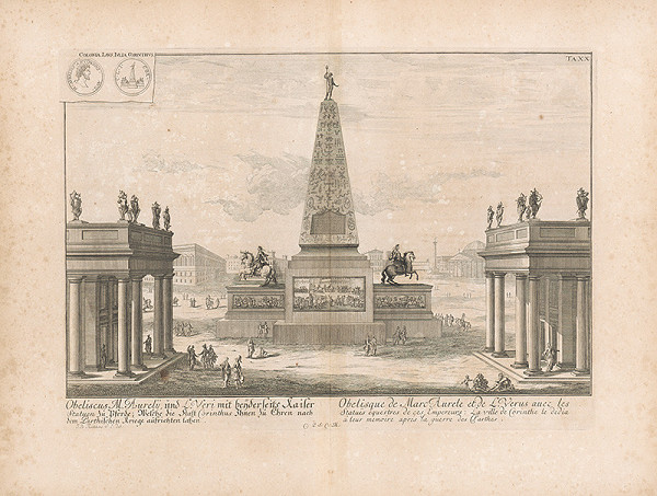 Johann Bernhard Fischer von Erlach, Johann Ulrich Krauss – Pohľad na obelisk Marca Aurelia