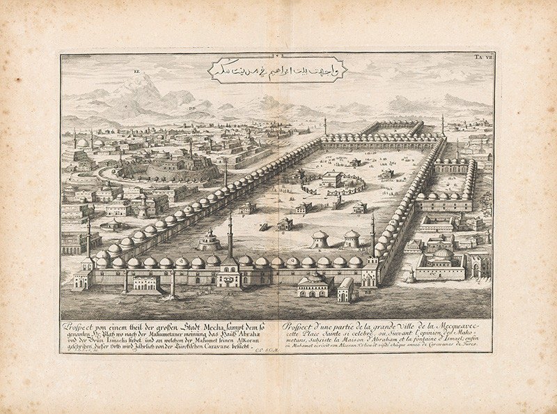 Johann Bernhard Fischer von Erlach – Pohľad na časť mesta Mekka, 1730, Slovenská národná galéria 