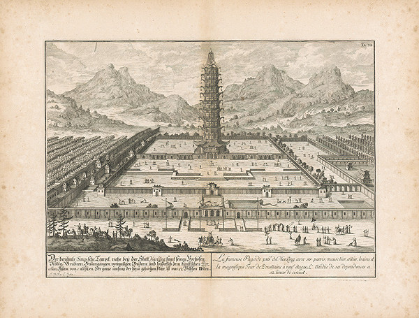 Johann Bernhard Fischer von Erlach – Pohľad na čínsky chrám pri meste Nan King 