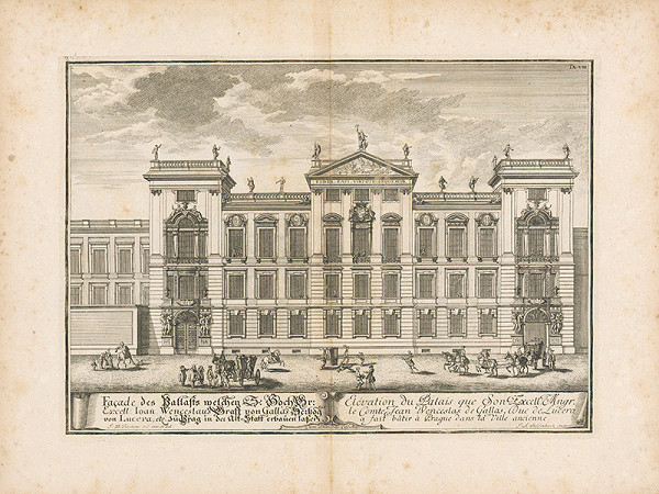 Johann Bernhard Fischer von Erlach, Johann Adam Delsenbach – Pohľad na fasádu paláca
