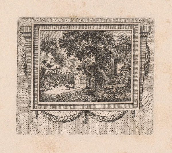 Ferdinand Kobell – Dedinský dvor so stromami