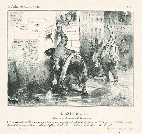 Eugène-Hippolyte Forest, Francúzsky karikaturista J.J.G. z 30. rokov 19. storočia – Lepič plagátov