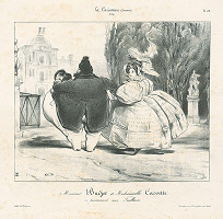 Francúzsky karikaturista z 30. rokov 19. storočia – Pán Rozpočet a slečna kasička 