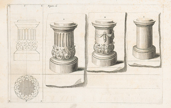 Andrea Pozzo, Giacomo Böemo Komarek – Fig.16. - Tri okrúhle piedestály v dokumentoch
