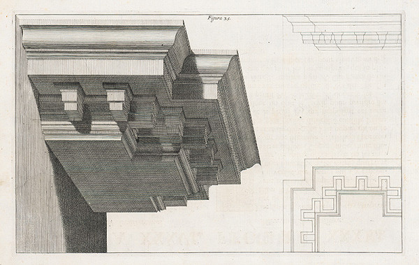 Andrea Pozzo, Giacomo Böemo Komarek – Fig.35. - Rímsa,konštruovaná podľa Palladia