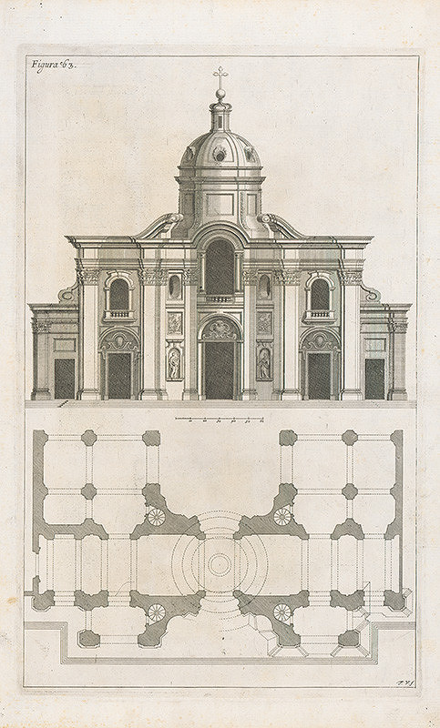 Andrea Pozzo, Giacomo Böemo Komarek – Fig.63. - Projekt a výška v kostole sv.Ignára B.Luigiho v budove Collegio Romaine 