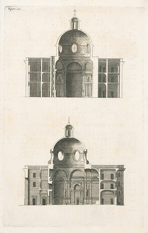 Andrea Pozzo, Giacomo Böemo Komarek – Fig.110. - Prierez v dĺžke a šírke jedného Collegia 
