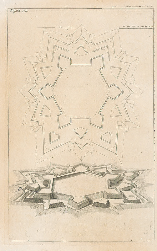 Andrea Pozzo, Giacomo Böemo Komarek – Fig.116. - Pevnosti šesťboké 