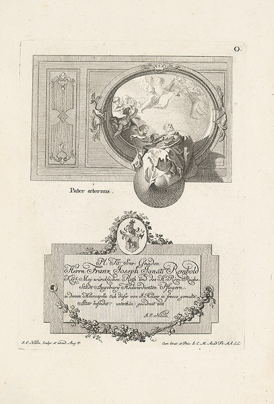 Johann Esaias Nilson – Boh Otec a ozdobný nápis  