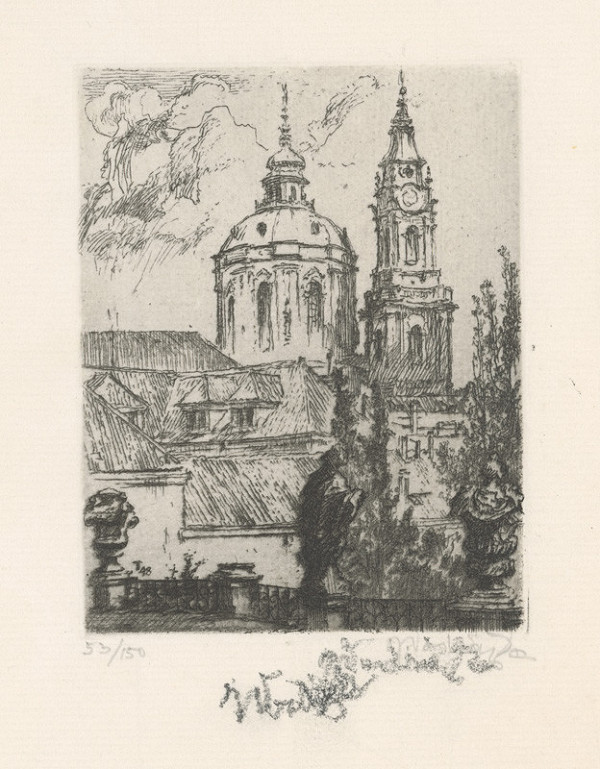 Jaroslav Vodrážka – Zo starej Prahy.Kopula svätého Mikuláša 