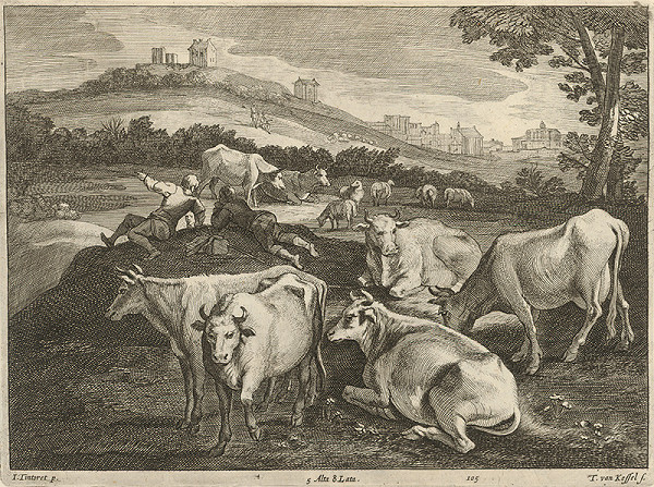 Théodorus van Kessel, David Teniers ml., Jacopo Tintoretto – Pasenie dobytka v krajine