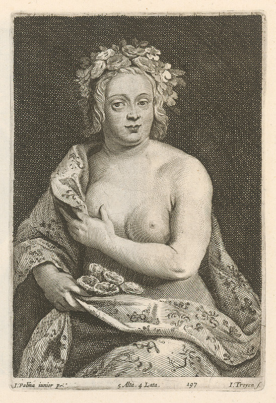 Jacopo, il giovane Palma, Jan van Troyen, David Teniers ml. – Nudita s kvetmi a vencom na hlave