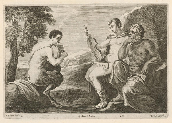 Jacopo, il giovane Palma, Théodorus van Kessel, David Teniers ml. – Apolón počúva Marsyasa