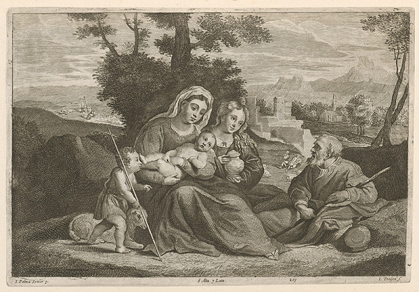 Jacopo, il vecchio Palma, Jan van Troyen, David Teniers ml. – Svätá rodina s malým Jánom Krstiteľom a Máriou Magadalénou