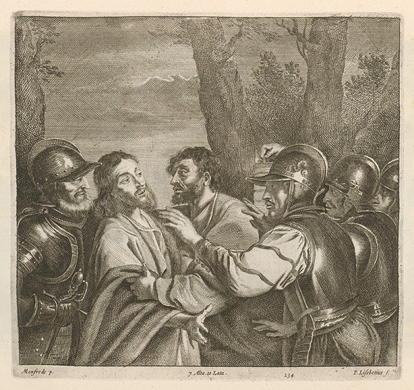 David Teniers ml., Peter Lisebetius – Judášova zrada a zajatie Krista