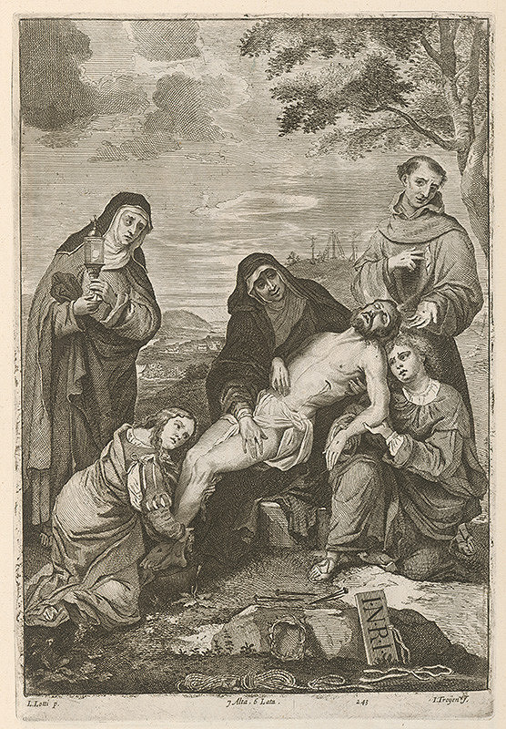 Lorenzo Lotto, David Teniers ml., Jan van Troyen – Oplakávanie so sv. Klárou a sv. Františkom z Assisi