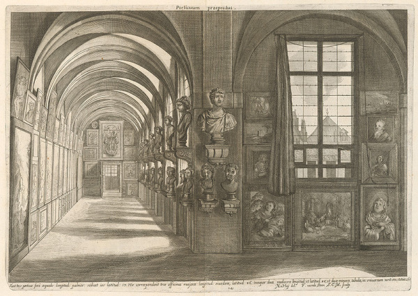 Nikolaus van Hoy, Franciscus van der Steen – Pohľad na zbierku arcivojvodu Leopolda Wilhelma Habsburského v Bruseli - pohľad do portika