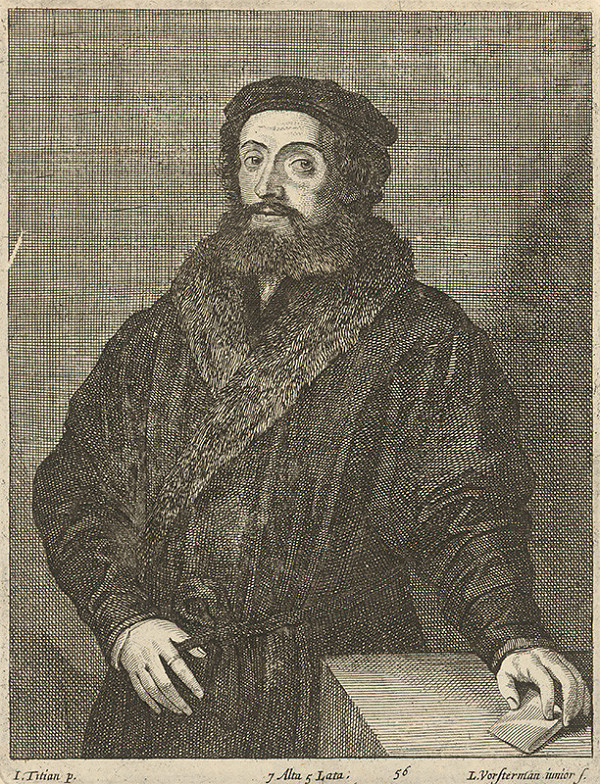 Titian, Lucas Vorsterman ml., David Teniers ml. – Portrét muža s listom podľa Titiana