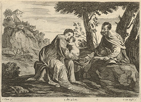Titian, Theodorus van Kessel, David Teniers ml. – Svätá rodina v krajine  