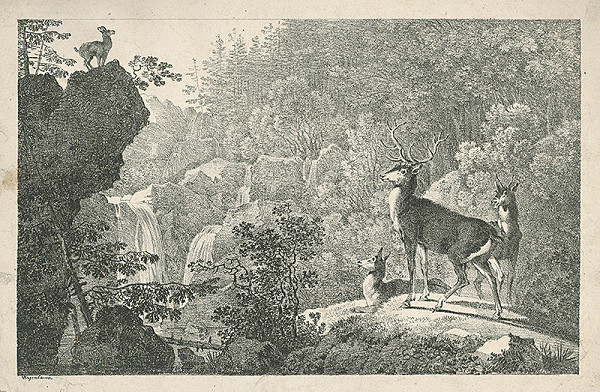 Max Josef Wagenbauer – Natural scenery - Stag and Hind