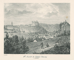 Adolf Friedrich Kunike – Pohľad na zámok Letovice na Morave 