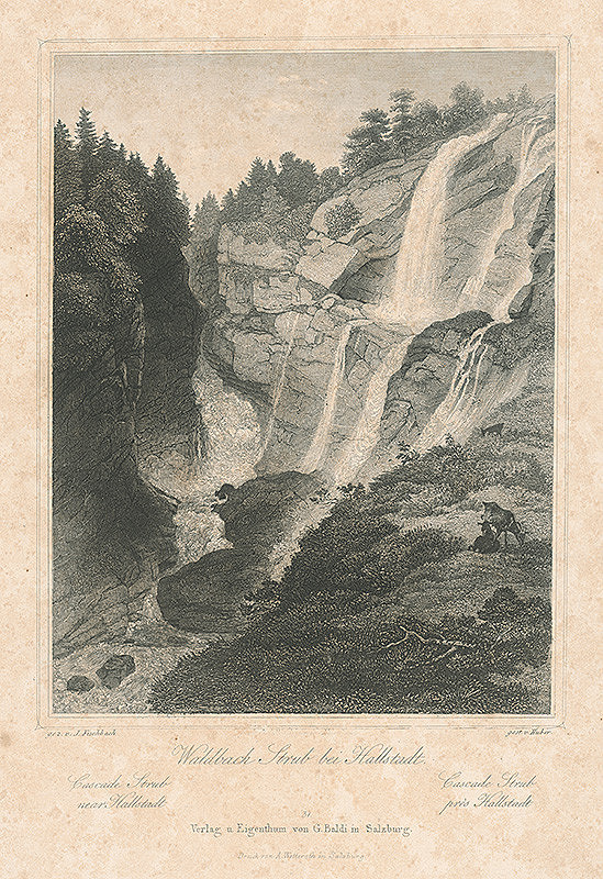 Huber, Johann Fischbach – Vodopád pri Hallstadte