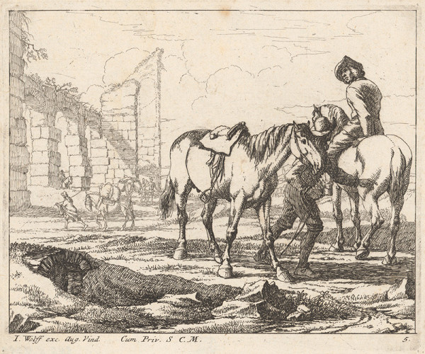Georg Philipp Rugendas st. – Muž na koni a pocestný