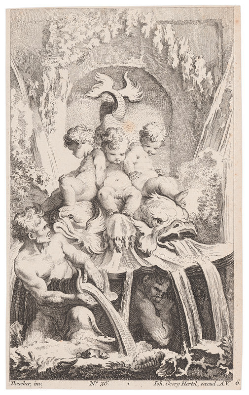 Johann Georg Hertel, François Boucher – II. Návrh fontány podľa Bouchera