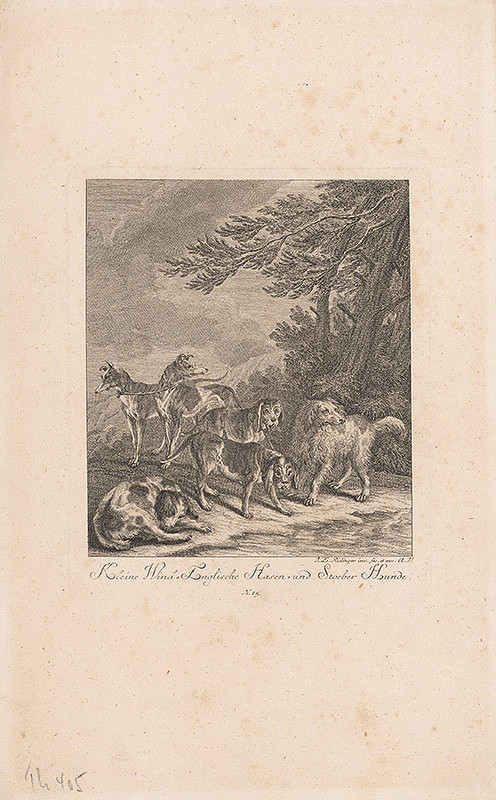 Johann Elias Ridinger – Anglickí loveckí psi 