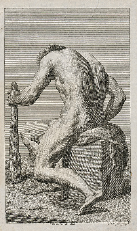 Georg Martin Preissler – 5.Figurálna kompozícia Sediaci muž s kyjakom 