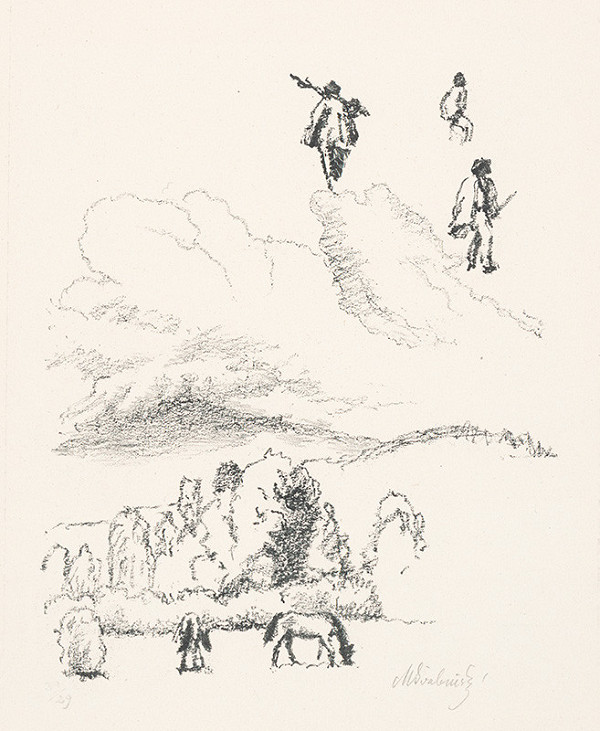 Max Švabinský – Pasúce na koníky 