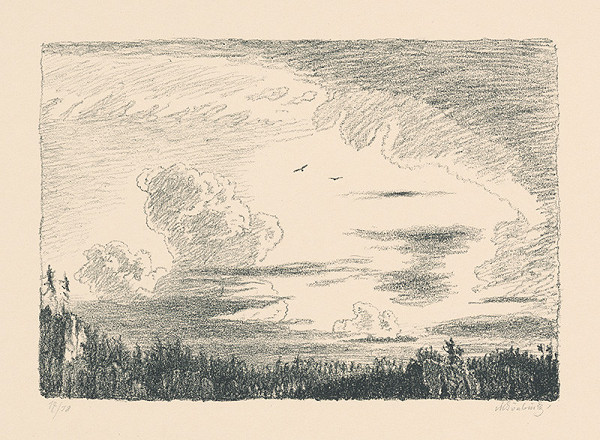 Max Švabinský – Večerné oblaky nad skaliskami