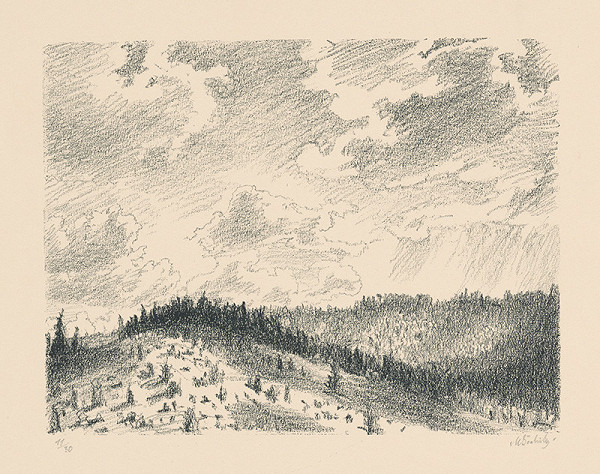 Max Švabinský – Mraky nad lesmi 