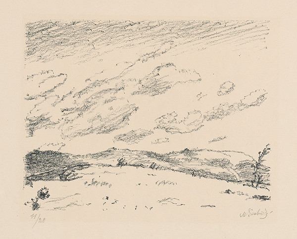 Max Švabinský – Plynúce mráčky nad horami 