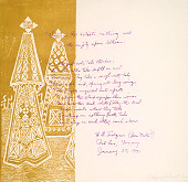 Reina Kochashian – Dvojlist z argentínskeho portfólia Correspondence - Societé Imaginaire s textom W.D.Snodgrassa, 1991 