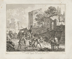 Joseph Wagner, Franz de Paula Ferg – Bojová scéna na pozadí ruín architektúry 